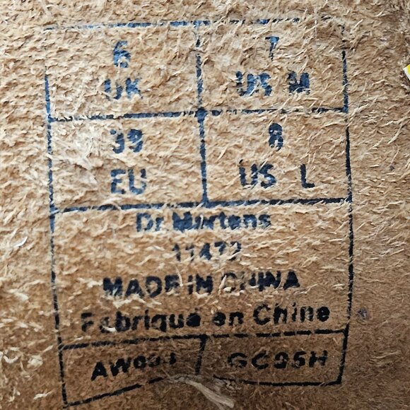 Doc Dr Martens 14 Hole Tan Tall Leather Boots Air Wair 11472 Women's 8 Men's 7i - Picture 13 of 13